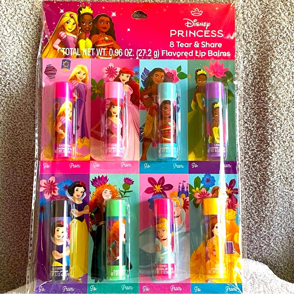 🐭 SALE! Disney Princess Lip Balm 8pc Set